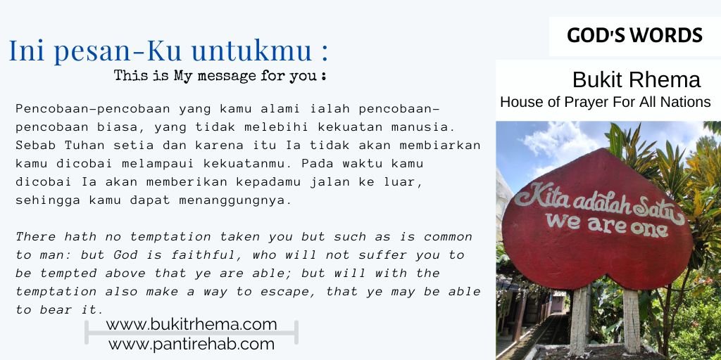 renungan kristen pencobaan hidup 1 korintus 10: 13